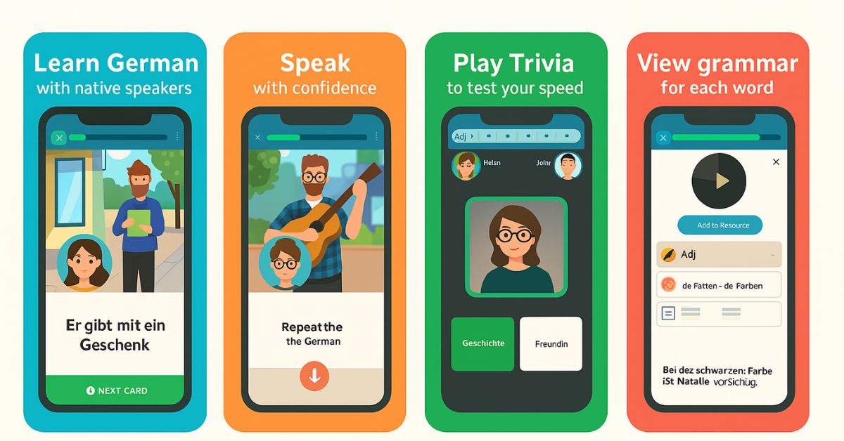 Promova kombiniert Bilder, Hören und Sprechen, um die Aussprache zu verbessern und die Grammatik effektiv zu festigen