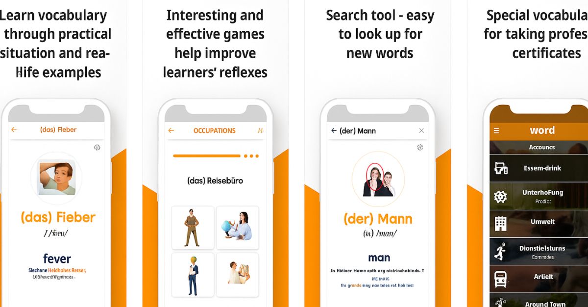Die MosaLingua-Oberfläche mit dem Flashcard-System und Audioaufnahmen hilft Lernenden, ihren Wortschatz zu erweitern und die Aussprache effektiv zu trainieren