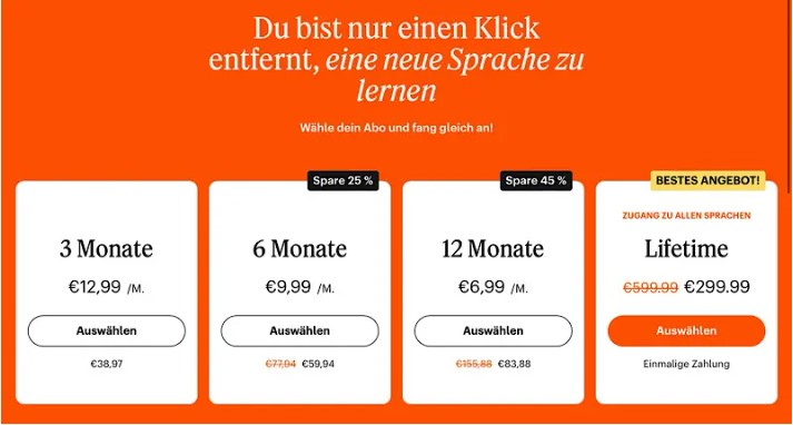 Die Standard Babbel-Abonnements