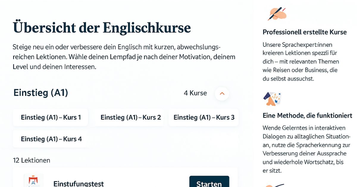 Die Kursstruktur von Babbel ist für alle angebotenen Sprachen einheitlich aufgebaut