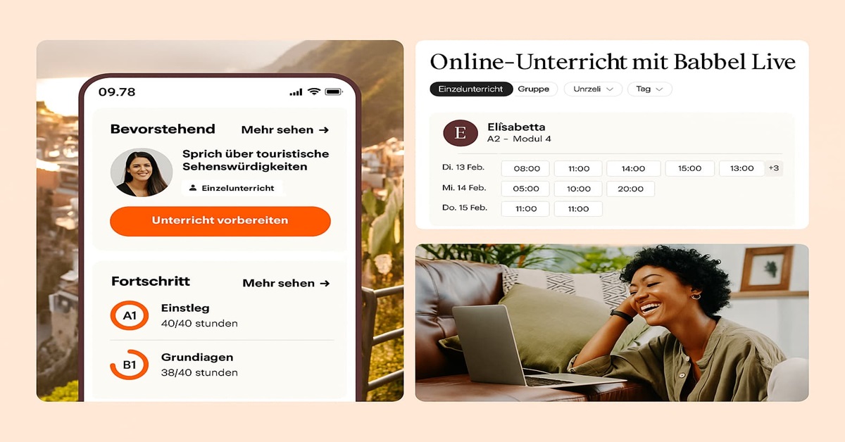 Babbel Live ermöglicht praxisnahes Sprachenlernen mit direkten Live-Sessions bei Muttersprachlern