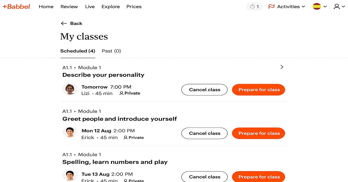 Lehrerin Lizi motiviert freundlich und geduldig in der Babbel Live-Stunde ‚Beschreibe deine Persönlichkeit