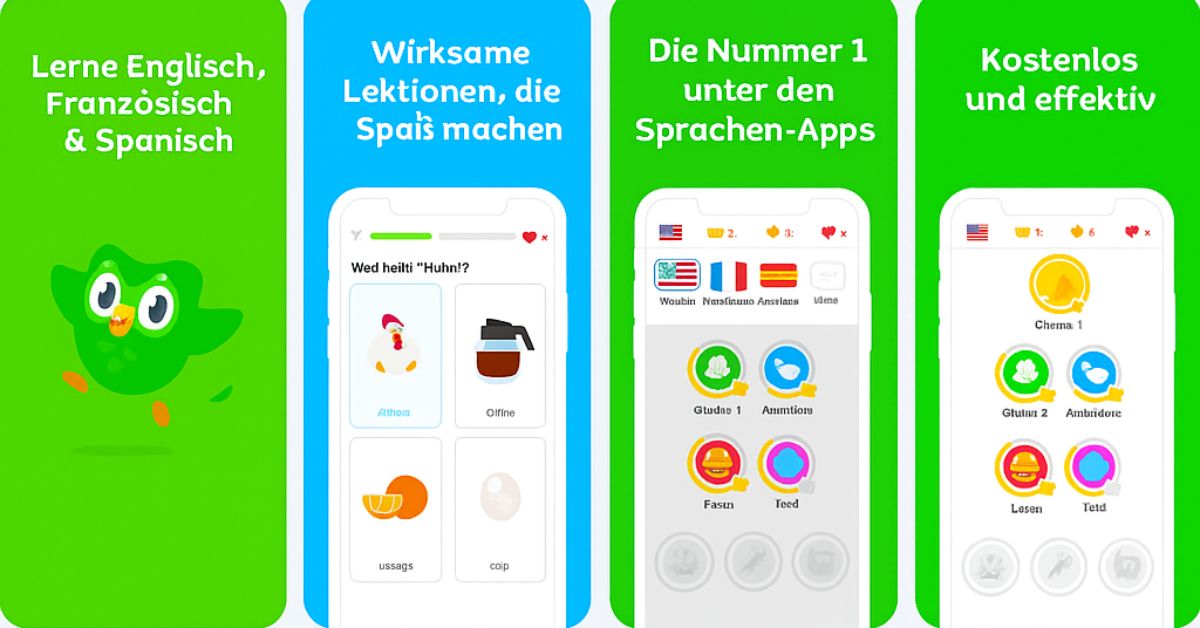Duolingo – seit 2011 eine beliebte Sprachlern-App mit über 40 Sprachen und kurzen, spielerischen Lektionen für den Alltag