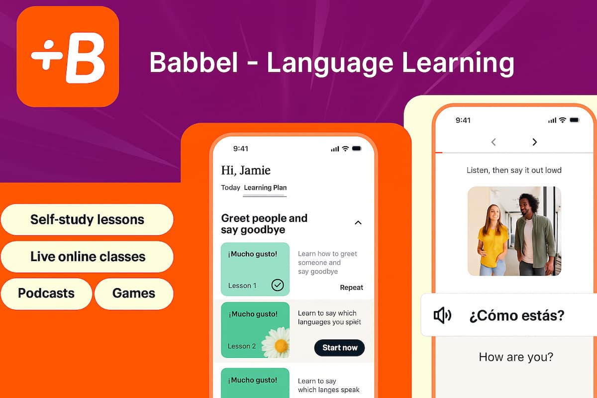 Babbel eignet sich perfekt für absolute Anfänger mit klarer Lernstruktur, kurzen und leicht verständlichen Lektionen in der richtigen Reihenfolge