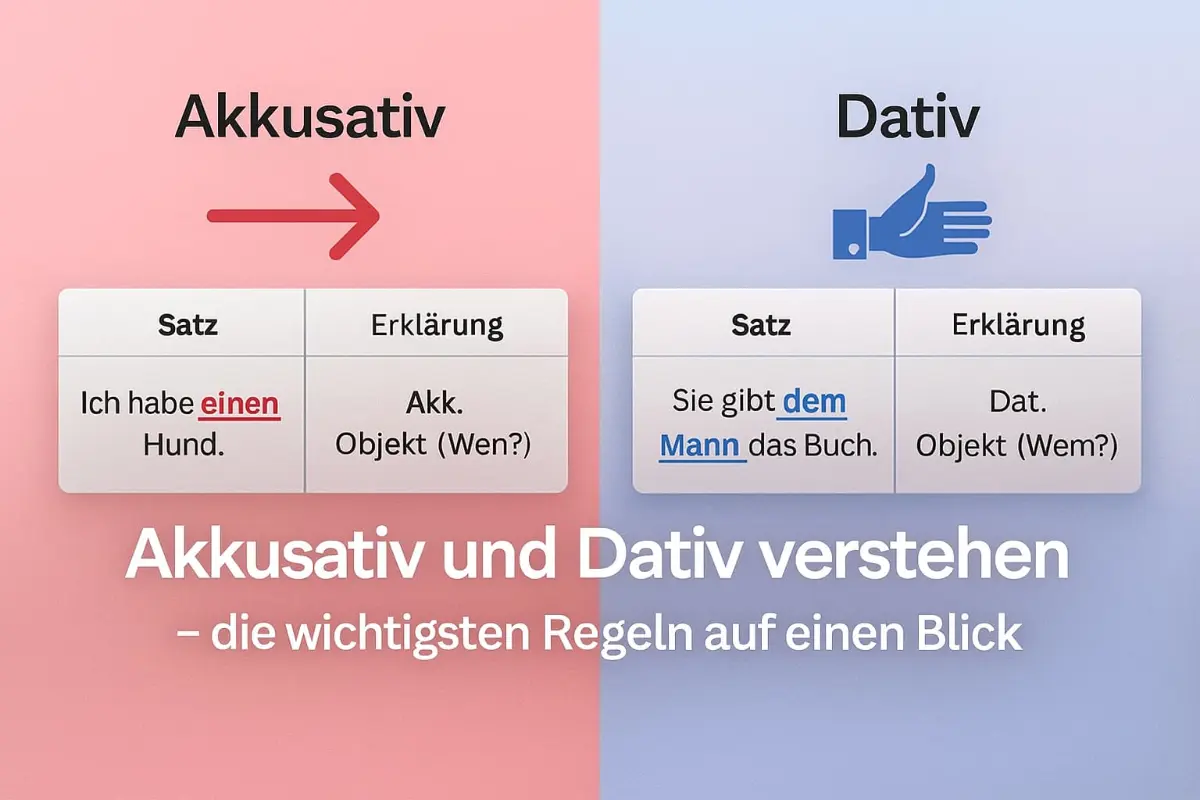 Dativ Akkusativ verstehen – die wichtigsten Regeln auf einen Blick