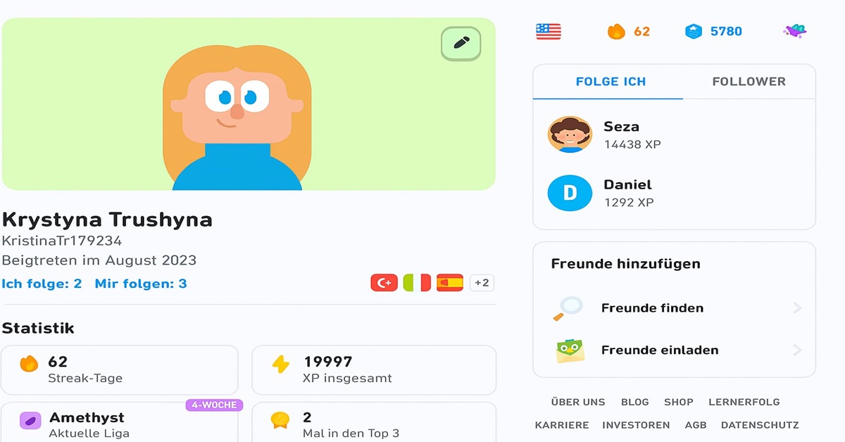 Kostenlose Duolingo-Version: Drei Sprachen lernen und nur 5 Fehler pro Tag erlauben