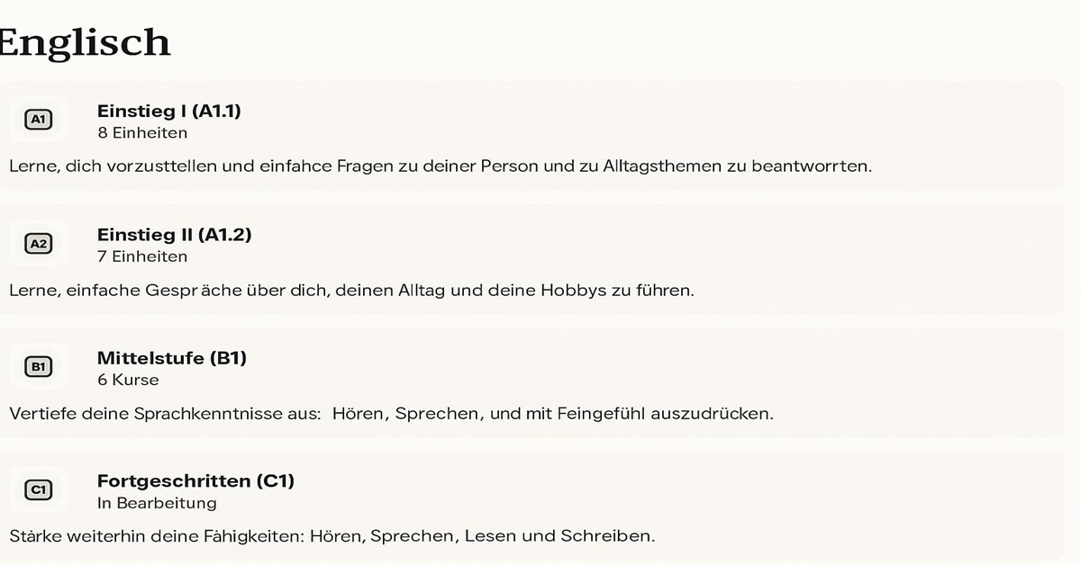 Englisch mit Babbel bietet strukturierte Kurse bis C1, inklusive Wirtschafts-, Reise- und Medizinenglisch, für sicheres Kommunizieren im Alltag