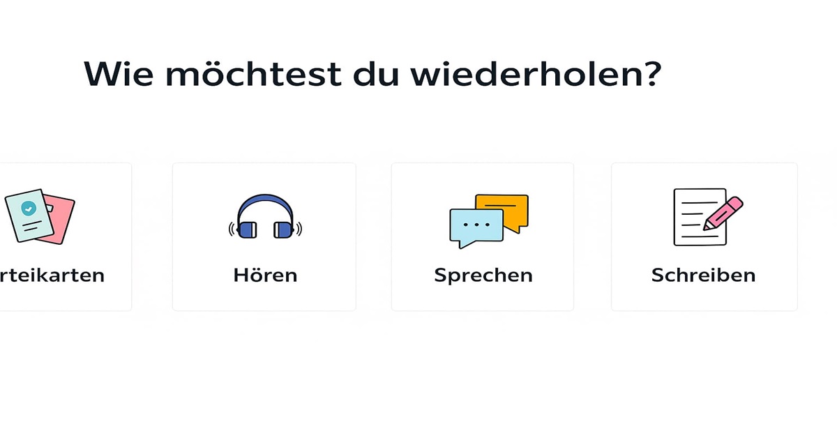 Babbel stärkt dein Lernen mit Übungen zum Hören, Sprechen, Schreiben und Wiederholen von Vokabeln