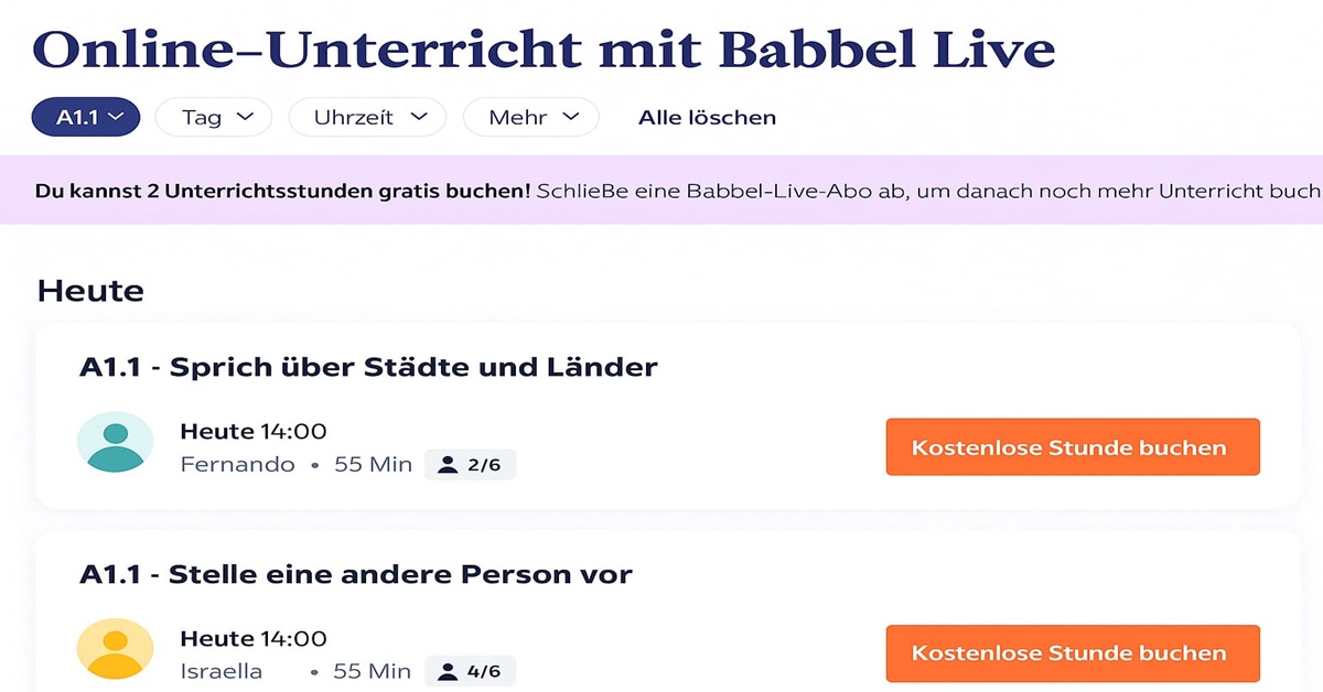 Kombiniere Babbel mit Live-Kursen und persönlichen Notizen für abwechslungsreiches Lernen und mehr Lernerfolg