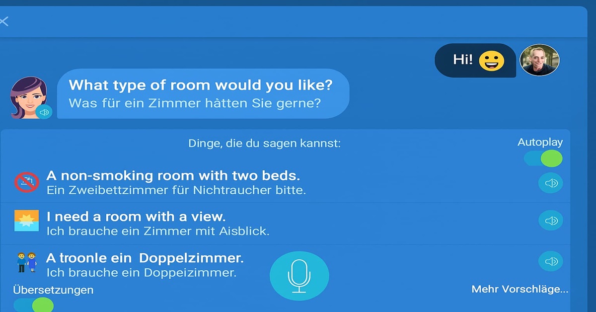Mondly bietet praxisnahe Englischübungen durch simulierte Dialoge mit dem Chatbot
