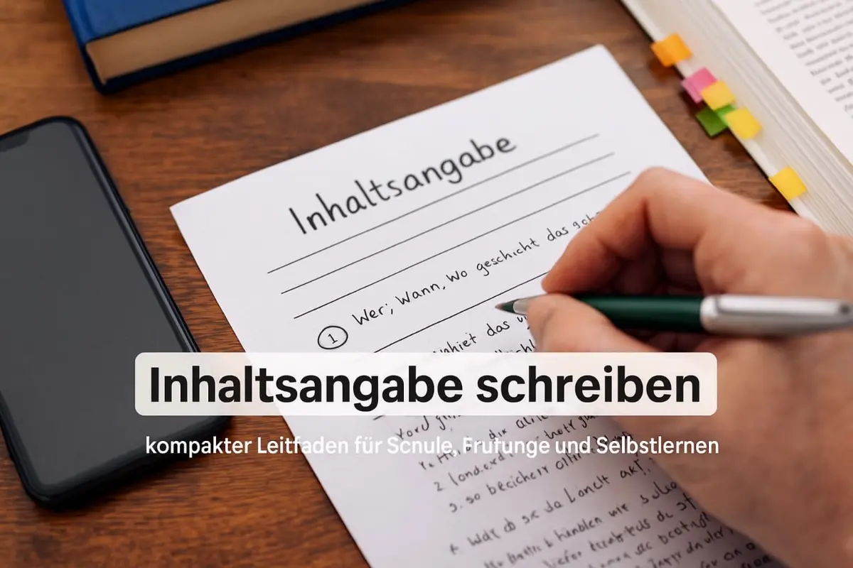 Inhaltsangabe schreiben – kompakter Leitfaden für Schule, Prüfungen und Selbstlernen