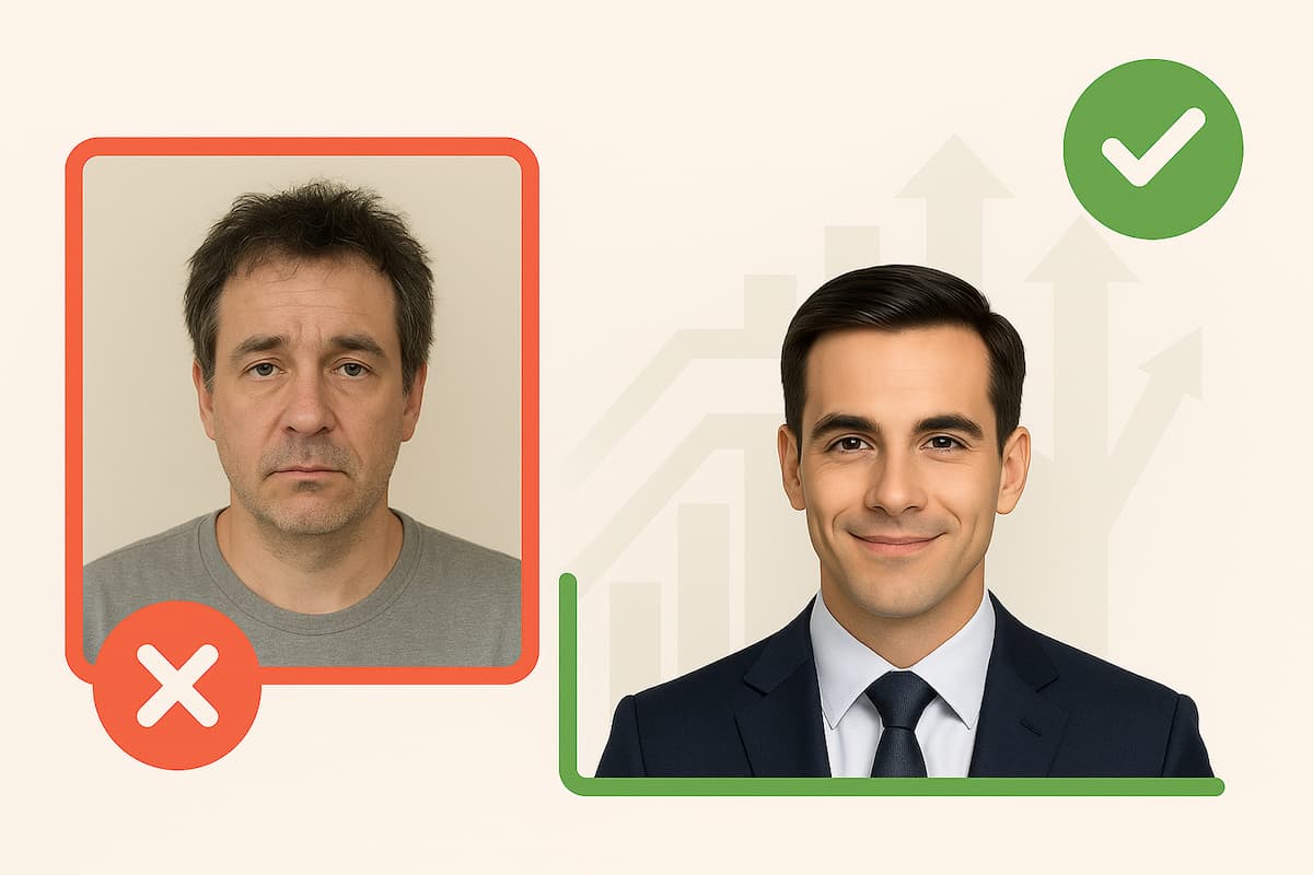 Ein professionelles Bewerbungsfoto kann den ersten Eindruck stärken und zeigt Engagement – meist oben rechts auf dem Lebenslauf platziert