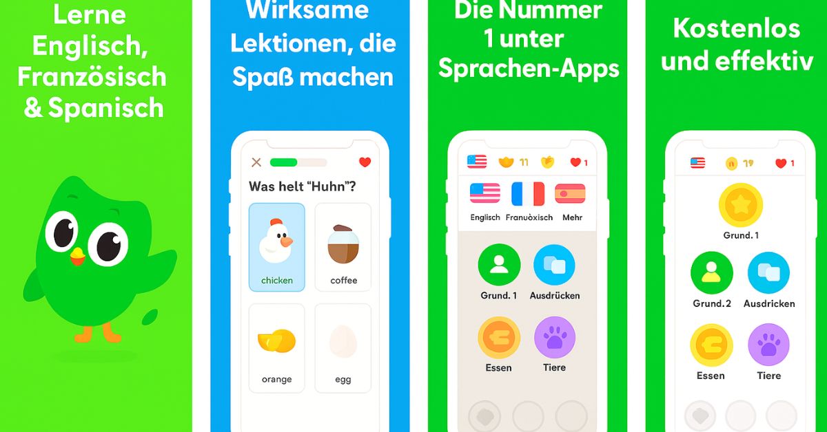 Duolingo ist seit 2012 eine beliebte Sprachlern-App mit Englisch als meistgewählter Sprache und einer Abbruchquote von rund 60 %