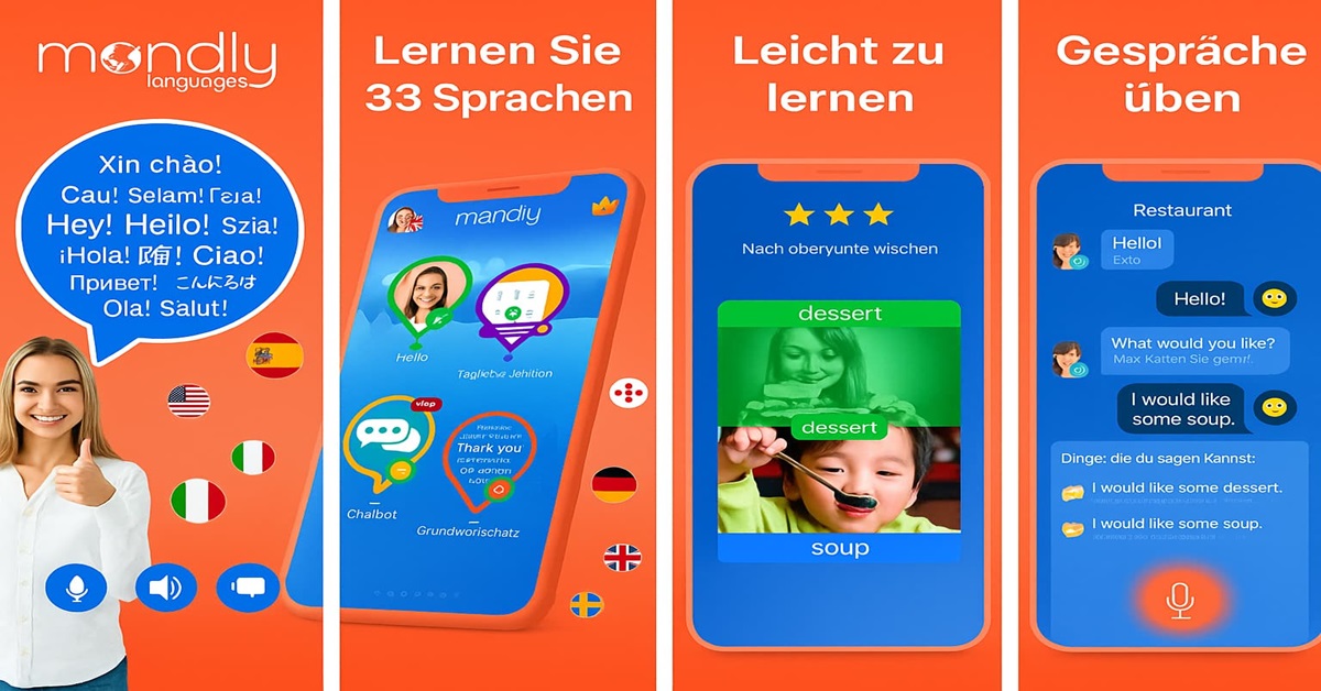 Mondly bietet 41 Sprachen und fast 1.000 Sprachkombinationen an – ideal für praxisnahes Lernen im Alltag