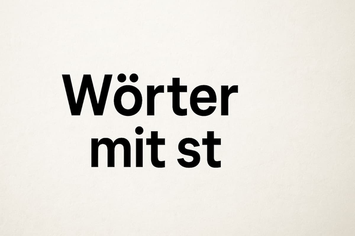 Wörter mit st: So beherrschen Sie die Aussprache und erweitern Ihren Wortschatz